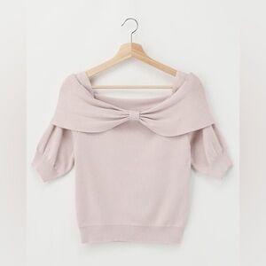 INGNI Japan Women’s Off-Shoulder Knit Top with Ribbon Detail